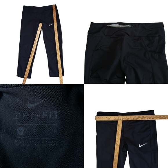 Nike Air Swoosh Leggings W/ Pocket Tights Black Zipper back pocket Size Medium - Picture 2 of 11